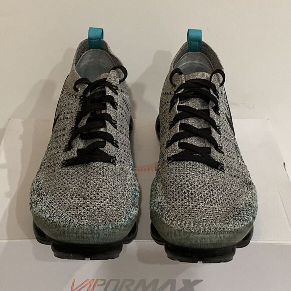 Nike Air VaporMax Flyknit 2 Mens 11.5 Black Dusty Cactus Hyper Jade Sneaker - Picture 8 of 16